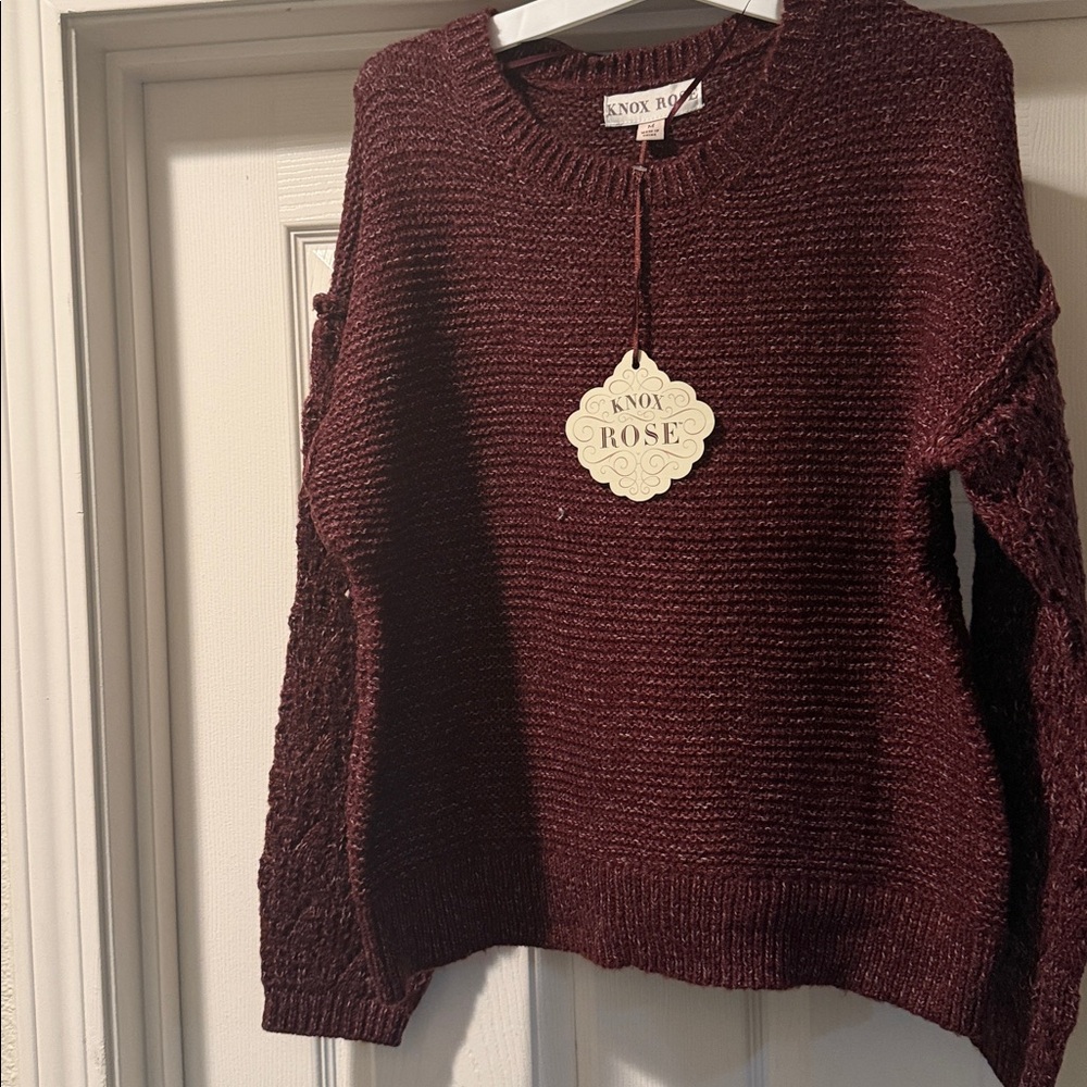 Knox Rose Deep Red Knit Sweater